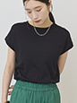【接触冷感・UVカット】フレンチスリーブニットプルオーバー | 気温28度の服装