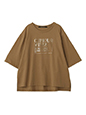 【UVカット】ワイドスリーブ箔プリントTee | UVカット コーデ